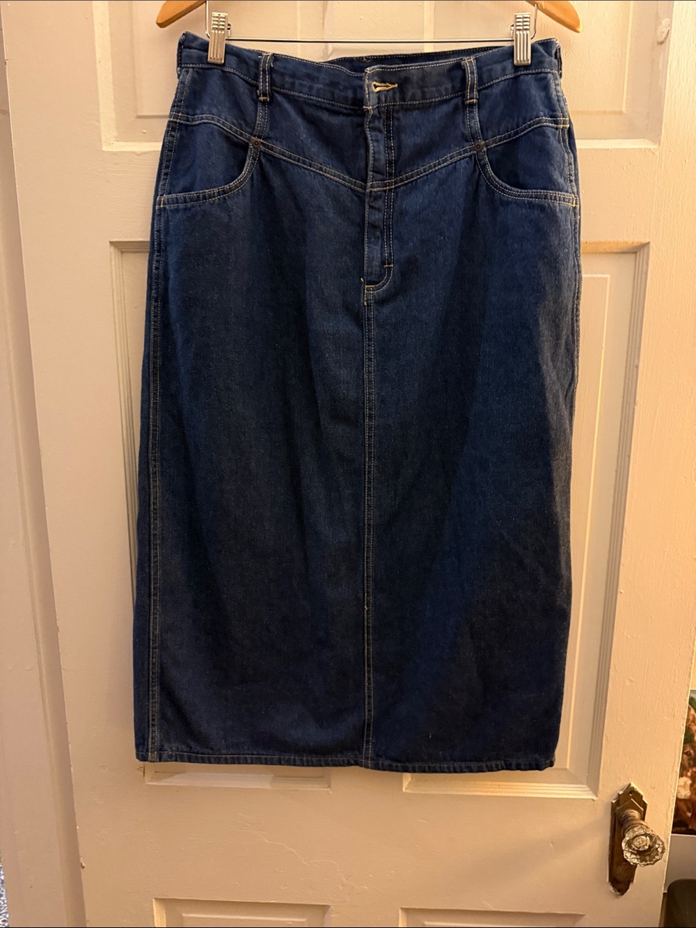 Cherokee Blue Denim Skirt with Label Detail— Vintage